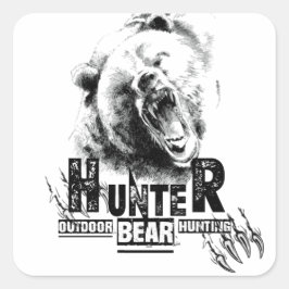 Pegatina Cuadrada Solo para cazadores reales botón de camiseta