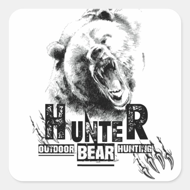 Pegatina Cuadrada Solo para cazadores reales botón de camiseta (Anverso)