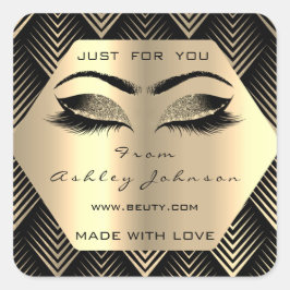 Pegatina Cuadrada Solo Por Que Hiciste Con Amor Sepia Ojos De Oro Ma