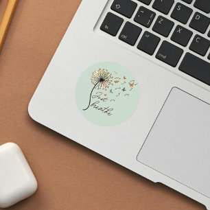 Pegatina Cuadrada Sólo respira Inspirador regalo de presupuesto palo