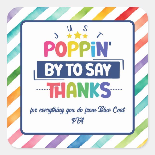 Pegatina Cuadrada sólo salta a la luz para agradecer a los voluntari (Anverso)