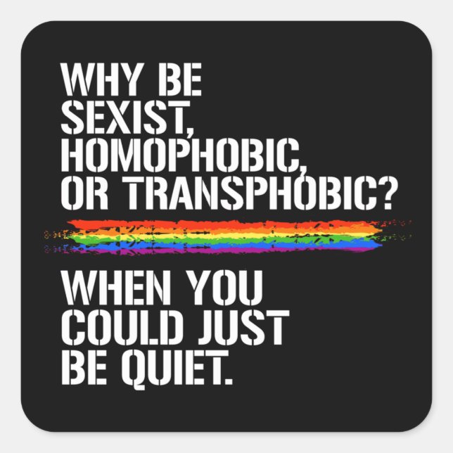 Pegatina Cuadrada Sólo sé callado camiseta (Anverso)