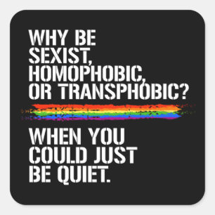 Pegatina Cuadrada Sólo sé callado camiseta