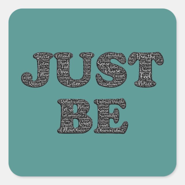 Pegatina Cuadrada Sólo sé. Expresión de motivación (Anverso)