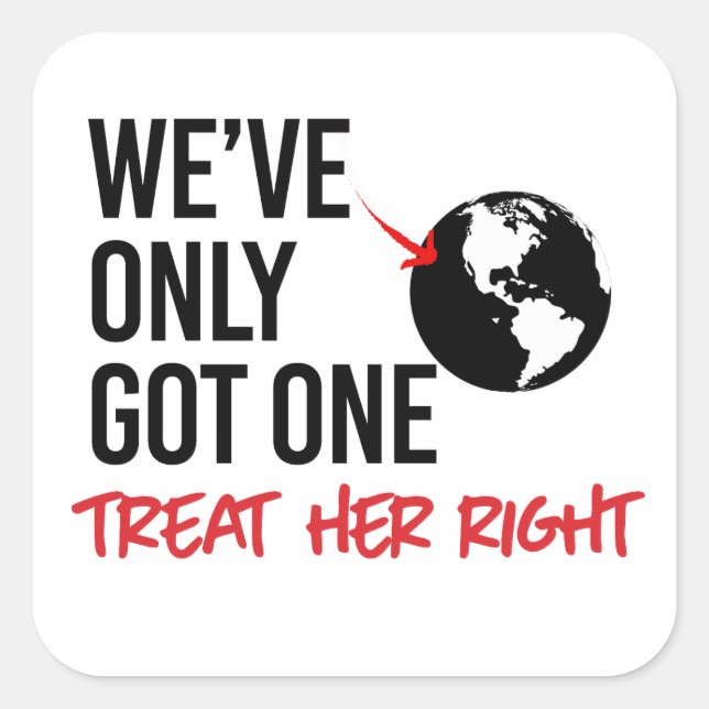 Pegatina Cuadrada Sólo tenemos una tierra (Anverso)