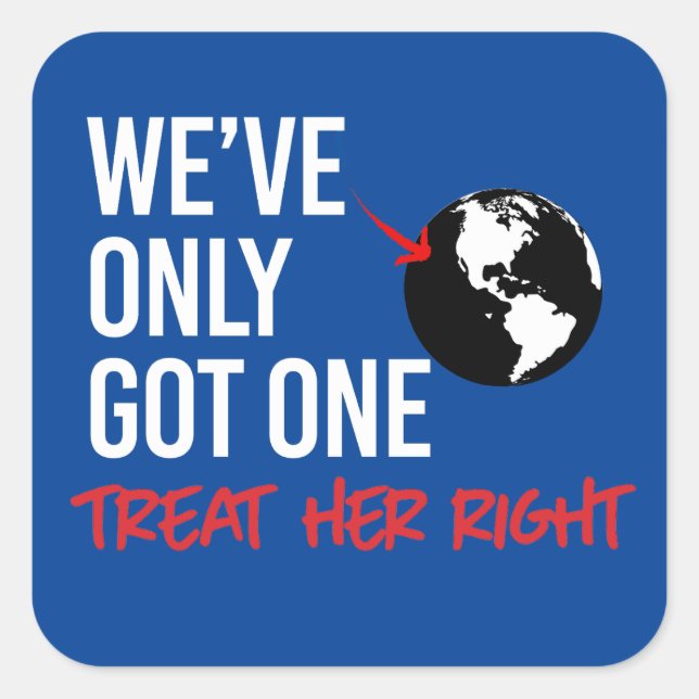 Pegatina Cuadrada Sólo tenemos una tierra (Anverso)