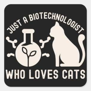 Pegatina Cuadrada Solo un biotecnólogo que ama a los gatos