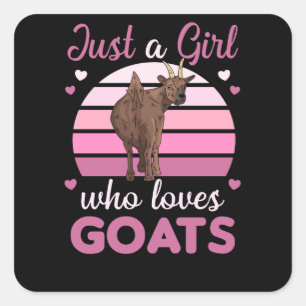 Pegatina Cuadrada Solo un Chica que ama a las cabras, a los animales
