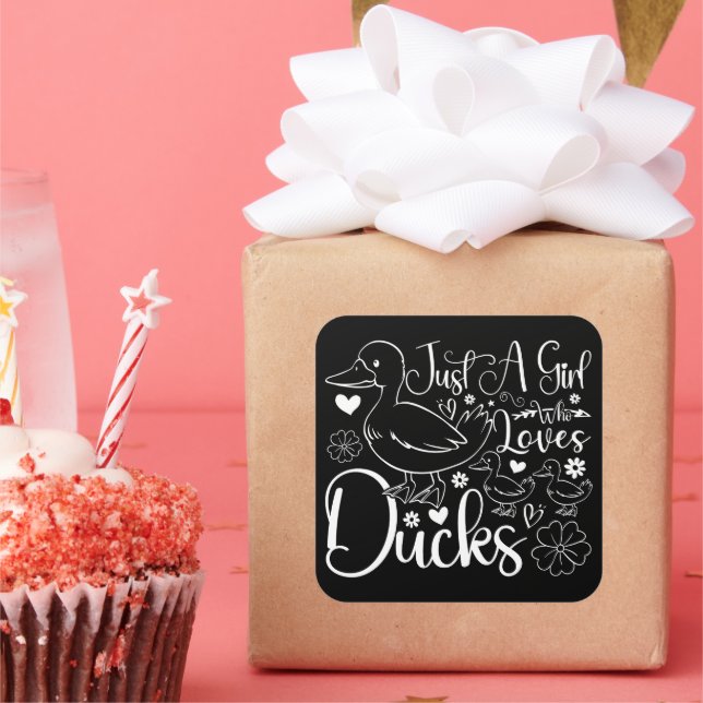 Pegatina Cuadrada Sólo un Chica que ama a los pollos, el dueño de lo (Fiesta)