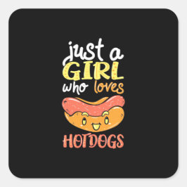 Pegatina Cuadrada Sólo un Chica que ama al perro de Dachshund