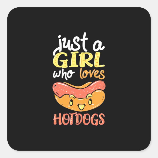 Pegatina Cuadrada Sólo un Chica que ama al perro de Dachshund (Anverso)