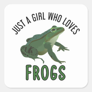 Pegatina Cuadrada Solo un chica que ama las ranas Ranas Ranas Ranas 