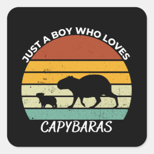 Pegatina Cuadrada Solo un chico que ama a los capybaras