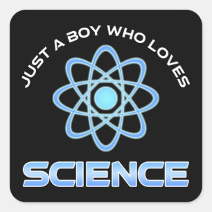 Pegatina Cuadrada Solo un chico que ama la ciencia