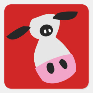 Pegatina Cuadrada Sólo una vaca