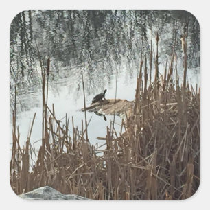 Pegatina Cuadrada Solsticio de invierno