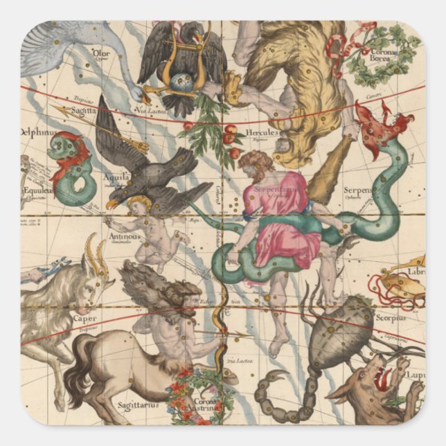 Pegatina Cuadrada Solsticio de invierno (Anverso)