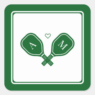 Pegatina Cuadrada Soltera de pickleball