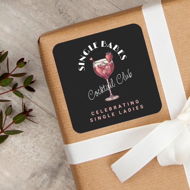 Pegatina Cuadrada Solteras de San Valentín Cocktail de Chicas de Noc (Subido por el creador)