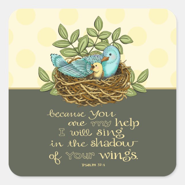 Pegatina Cuadrada Sombra de sus Pegatinas de Wings Square (Anverso)