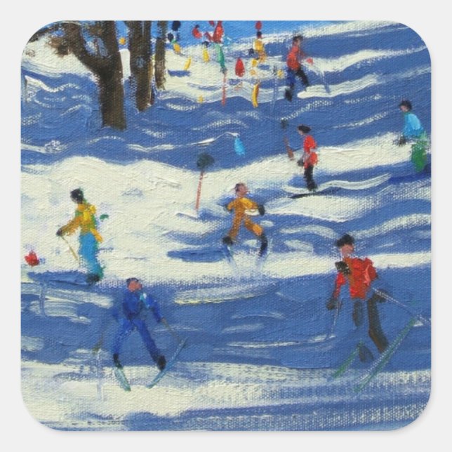 Pegatina Cuadrada Sombras azules Morzine (Anverso)