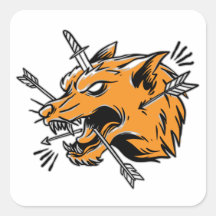 Sombrero camionero de dibujos a mano de lobo ilust