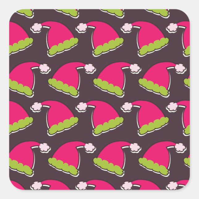 Pegatina Cuadrada sombrero santa (Anverso)