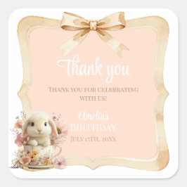 Pegatina Cuadrada Somebunny is Turning One Favor Stickers