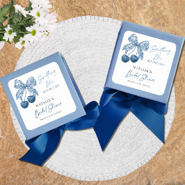 Pegatina Cuadrada Something Blue Before I Do Bridal Shower Stickers