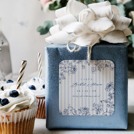 Pegatina Cuadrada Something Blue Favor Stickers Bridal Shower Labels