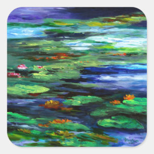Pegatina Cuadrada Somnolencia 2010 del lirio de agua