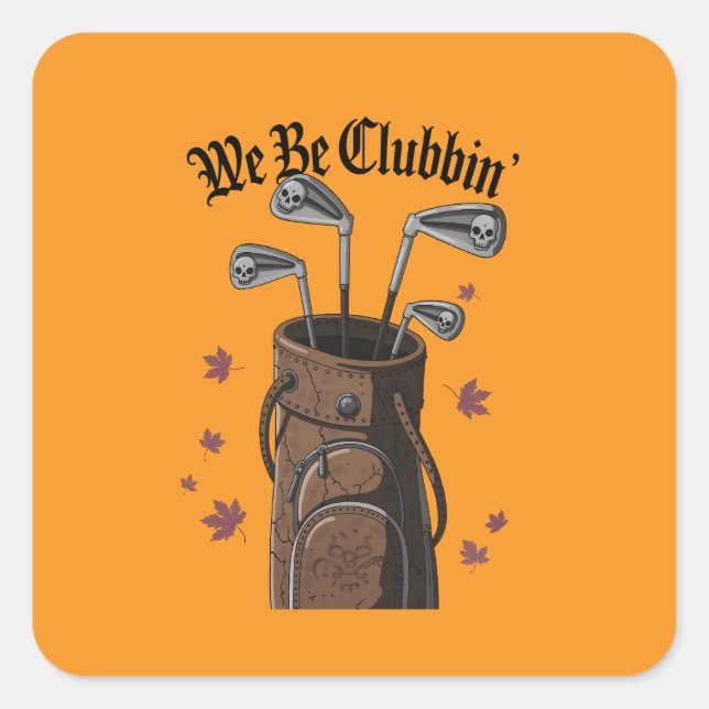 Pegatina Cuadrada Somos Pegatinas de golf de Clubbin (Anverso)
