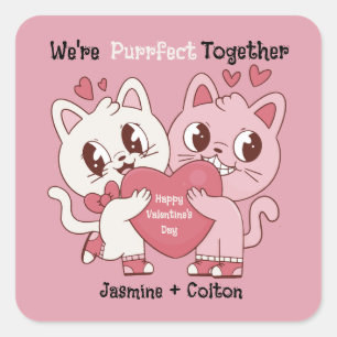 Pegatina Cuadrada Somos Purrfectos Juntos