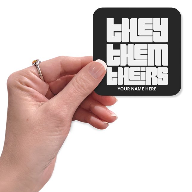 Pegatina Cuadrada Son ellos sus Pronuncian la letra blanca grande y  (Subido por el creador)