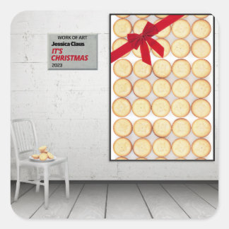 Pegatina Cuadrada 'Son Navidades de Jessica Claus
