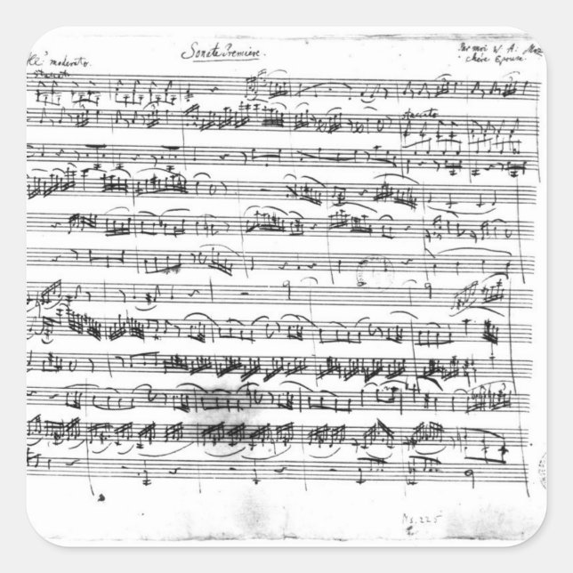 Pegatina Cuadrada Sonate Premiere para violín y clavecín (Anverso)