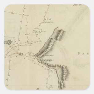 Pegatina Cuadrada Sonido de Norton, estrecho de Bherings, Alaska