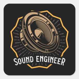 Pegatina Cuadrada SONIDO INGENIERO Sonido Tipo Audio Ingeniería Audi