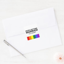 Pegatina Cuadrada Sonidos de Boda Diversión Gay Arcoíris Orgullo