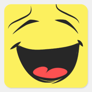 Pegatina Cuadrada Sonriente Emoji de cara feliz