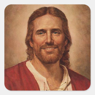 Pegatina Cuadrada Sonrisa amorosa de Jesucristo