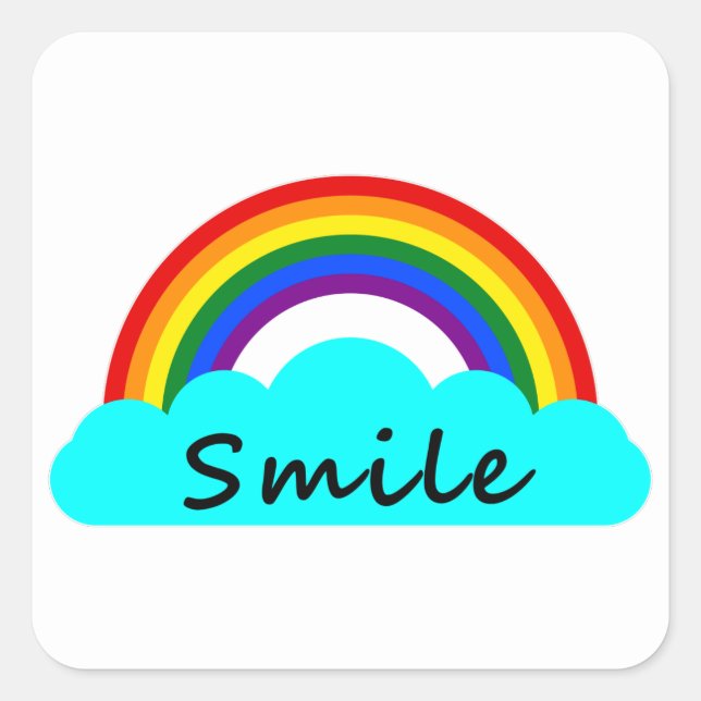 Pegatina Cuadrada Sonrisa - Arcoiris LGBT (Anverso)