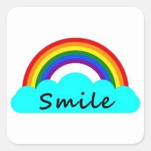 Pegatina Cuadrada Sonrisa - Arcoiris LGBT