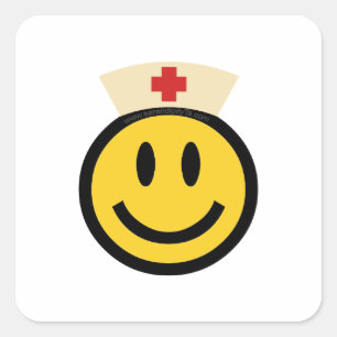 Pegatina Cuadrada Sonrisa de enfermería