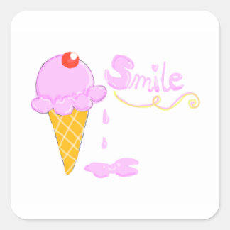 Pegatina Cuadrada Sonrisa Ice Cream