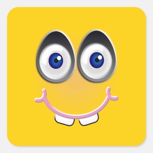 Pegatina Cuadrada sonrisa toothy - amarillo (Anverso)