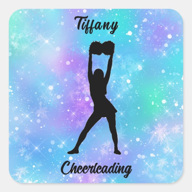 Pegatina Cuadrada Sonrisas de nieve animadoras en la explosión de co (Anverso)