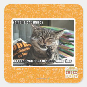 Pegatina Cuadrada sonrisas del gato del vampiro