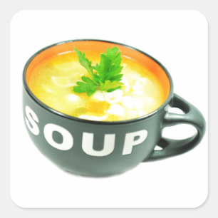 Pegatina Cuadrada Sopa de pollo