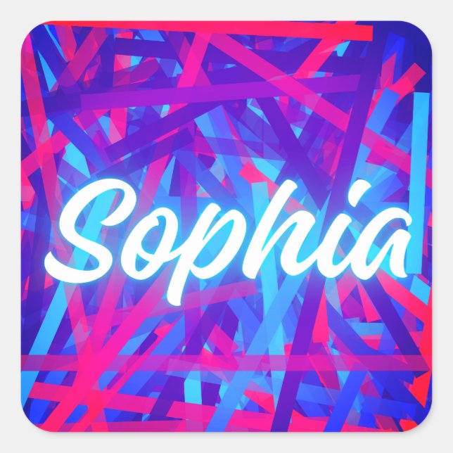 Pegatina Cuadrada Sophia – Classic Wisdom Name Concept (Anverso)